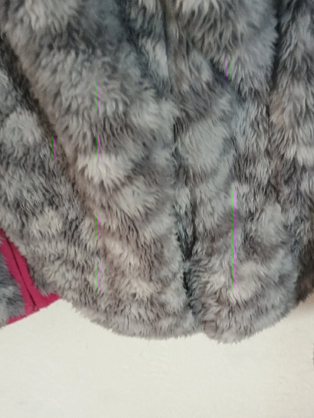 Eddie Bauer Gray Faux-Fur Hooded Puffer with Pink Trim